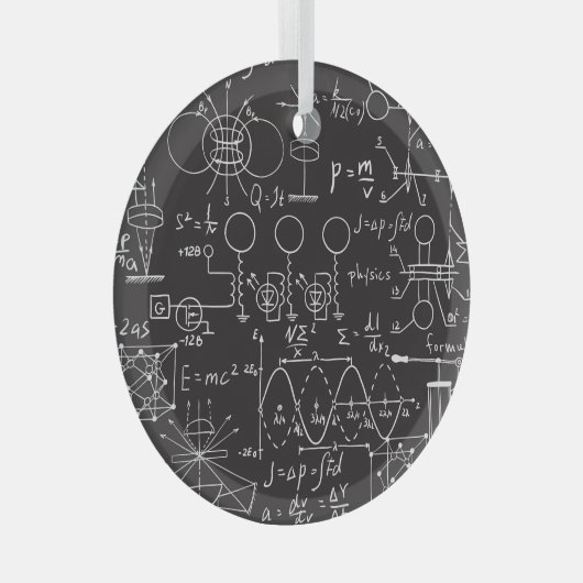 Wetenschappelijke formules: Chalkboard Calculation Glas Ornament (Voorkant Rechts)