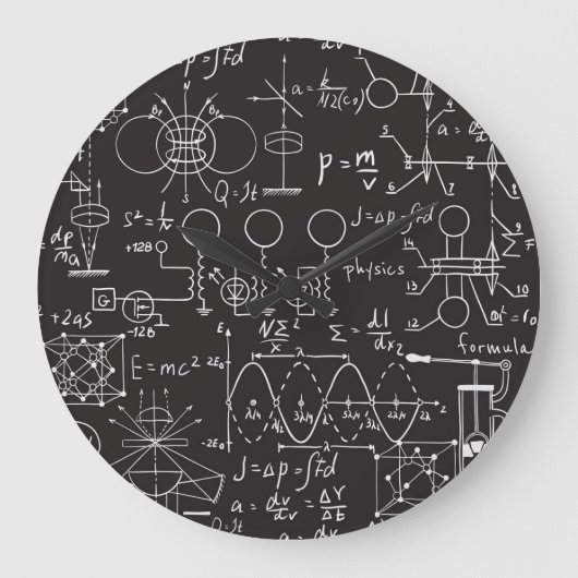 Wetenschappelijke formules: Chalkboard Calculation Grote Klok (Voorkant)