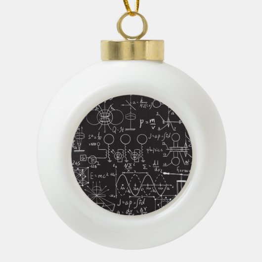 Wetenschappelijke formules: Chalkboard Calculation Keramische Bal Ornament (Voorkant)