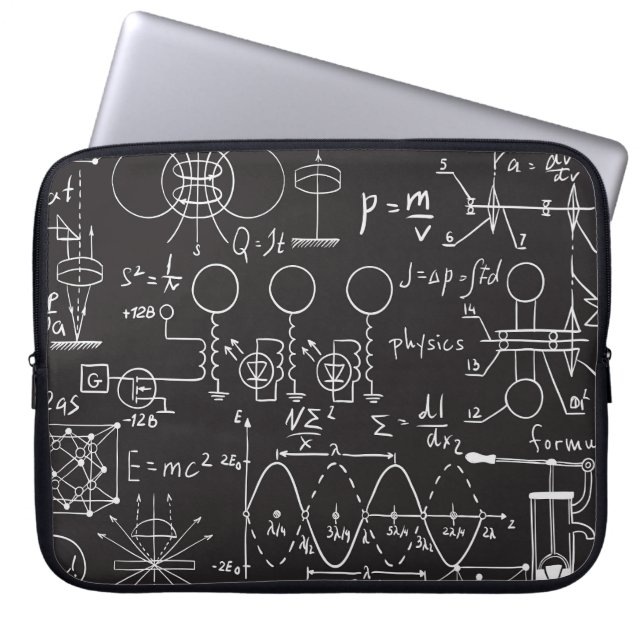Wetenschappelijke formules: Chalkboard Calculation Laptop Sleeve (Voorkant)
