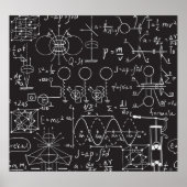 Wetenschappelijke formules: Chalkboard Calculation Poster (Voorkant)