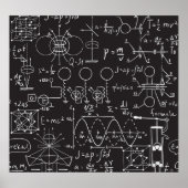 Wetenschappelijke formules: Chalkboard Calculation Poster (Voorkant)