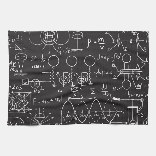 Wetenschappelijke formules: Chalkboard Calculation Theedoek (Horizontaal)