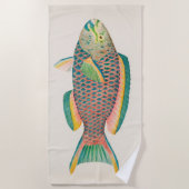  wetenschappelijke illustratie van vissen strandlaken (Voorkant)