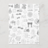  wetenschappelijke illustraties Zwart wit patroon Briefkaart (Voorkant)