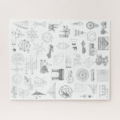 wetenschappelijke illustraties Zwart wit patroon Legpuzzel (Horizontaal)