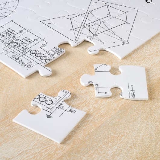 wetenschappelijke illustraties Zwart wit patroon Legpuzzel (Zijkant)