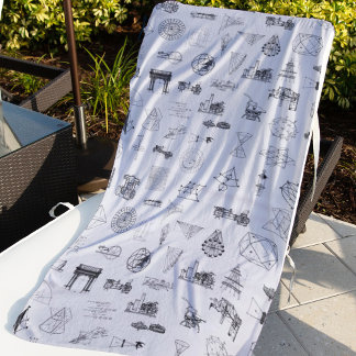 wetenschappelijke illustraties Zwart wit patroon Strandlaken