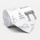 wetenschappelijke illustraties Zwart wit patroon Stropdas (Opgerold)