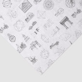  wetenschappelijke illustraties Zwart wit patroon Tissuepapier (Detail)