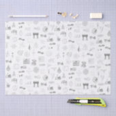  wetenschappelijke illustraties Zwart wit patroon Tissuepapier (Craft)