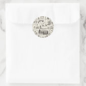 Wetenschappelijke instrumenten ronde sticker (Tas)