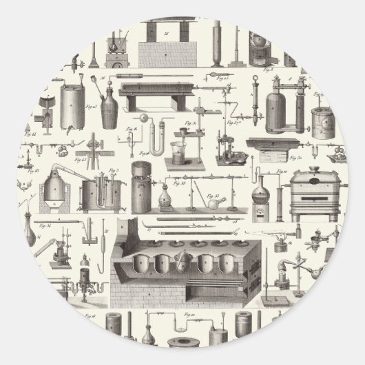 Wetenschappelijke instrumenten ronde sticker (Voorkant)
