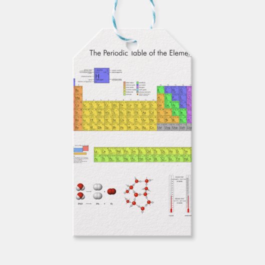 Wetenschappelijke periodieke tabel van de elemente cadeaulabel (Voorkant)
