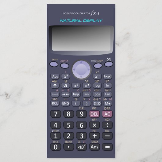 Wetenschappelijke rekenmachine menu (Achterkant)