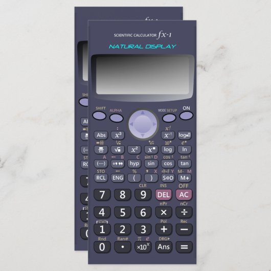 Wetenschappelijke rekenmachine menu (Voorkant / Achterkant)