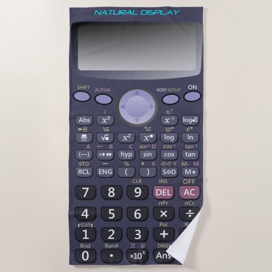 Wetenschappelijke rekenmachine strandlaken (Voorkant)