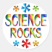 WETENSCHAPPELIJKE ROCKS RONDE STICKER (Voorkant)