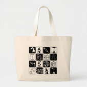 WETENSCHAPPELIJKE SYMBOLEN EN TOOLS VAN LABORATORI GROTE TOTE BAG (Voorkant)