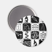 WETENSCHAPPELIJKE SYMBOLEN EN TOOLS VAN LABORATORI MAGNEET (Voorkant / Achterkant)