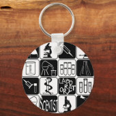 WETENSCHAPPELIJKE SYMBOLEN EN TOOLS VAN LABORATORI SLEUTELHANGER (Voorkant)