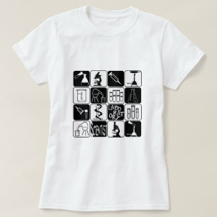 WETENSCHAPPELIJKE SYMBOLEN EN TOOLS VAN LABORATORI T-SHIRT