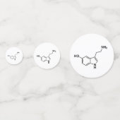 wetenschappelijke symbolen van serotonine chemisch confetti (Voorkanten)