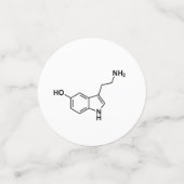 wetenschappelijke symbolen van serotonine chemisch confetti (Kleine voorkant)