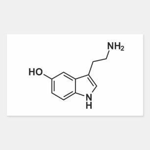 wetenschappelijke symbolen van serotonine chemisch rechthoekige sticker