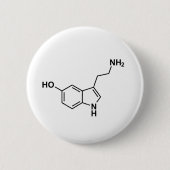 wetenschappelijke symbolen van serotonine chemisch ronde button 5,7 cm (Voorkant)