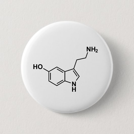 wetenschappelijke symbolen van serotonine chemisch ronde button 5,7 cm (Voorkant)