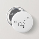 wetenschappelijke symbolen van serotonine chemisch ronde button 5,7 cm (Voorkant /achterkant)