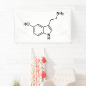 wetenschappelijke symbolen van serotonine chemisch spandoek (Insitu)