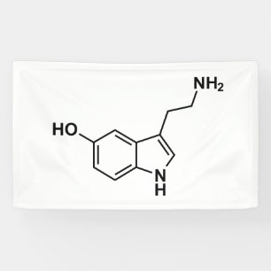wetenschappelijke symbolen van serotonine chemisch spandoek