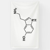wetenschappelijke symbolen van serotonine chemisch spandoek (Verticaal)