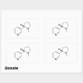 wetenschappelijke symbooleelementen met nicotine-c rechthoekige sticker (Vel)