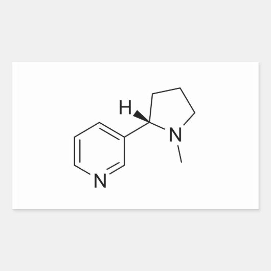 wetenschappelijke symbooleelementen met nicotine-c rechthoekige sticker (Voorkant)