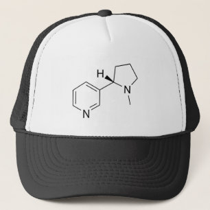 wetenschappelijke symbooleelementen met nicotine-c trucker pet