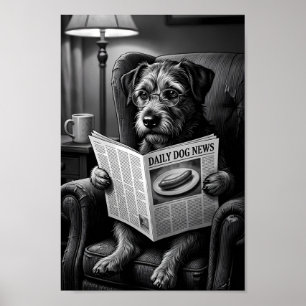 Wetenschappelijke Terrier Leest Papieren Poster