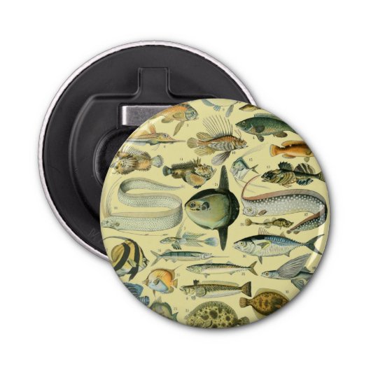  wetenschappelijke Vissende kunst Button Flesopener (Voorkant)