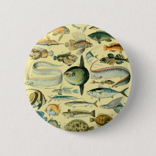 wetenschappelijke Vissende kunst Ronde Button 5,7 Cm