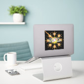 WETENSCHAPPELIJKE WORDPUNS LEVEREN ALTJD EEN REACT STICKER (Laptop op bureau)