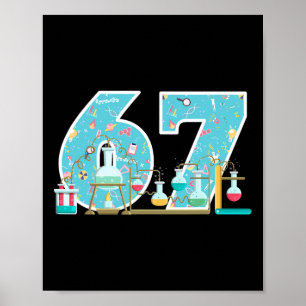 Wetenschapper 67 Verjaardagsfeest Lab Stam Chemie Poster