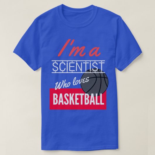 wetenschapper die van basketbal houdt t-shirt (Design voorkant)