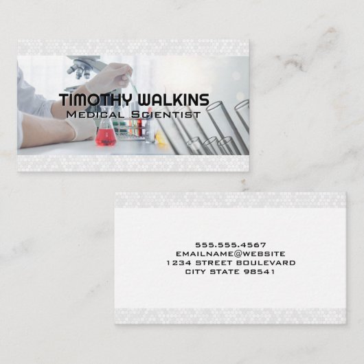 Wetenschapper experimenteert in het lab visitekaartje (Voorkant / Achterkant)