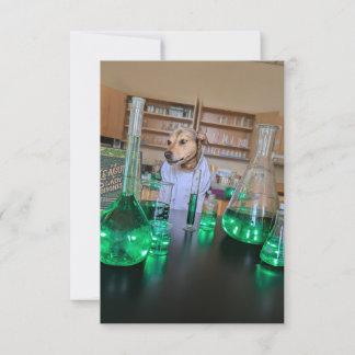 Wetenschapper Grappig Schattige Hondenboek Kostuum Bedankkaart