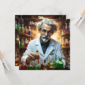 Wetenschapper in een laboratorium die drankjes men kaart (Voorkant / Achterkant in situ)