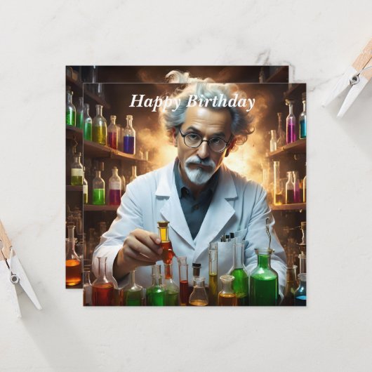 Wetenschapper in een laboratorium die drankjes men kaart (Voorkant / Achterkant in situ)