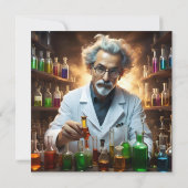 Wetenschapper in een laboratorium die drankjes men kaart (Achterkant)