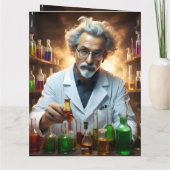 Wetenschapper in een laboratorium die drankjes men kaart (Achterkant)